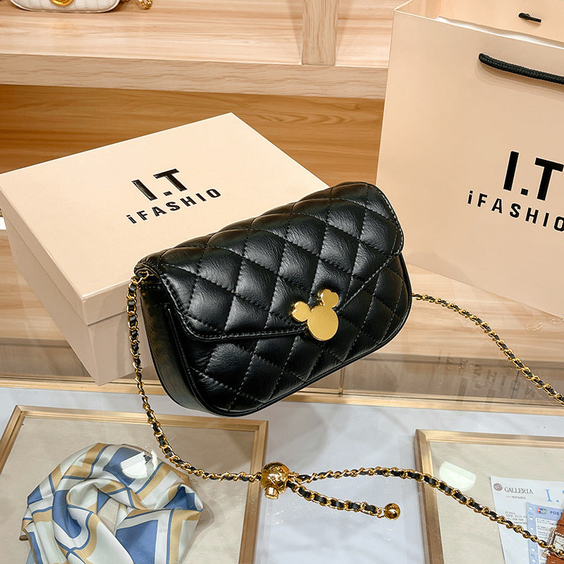 Women's Mini Golden Balls Chain Genuine Leather Crossbody Bags