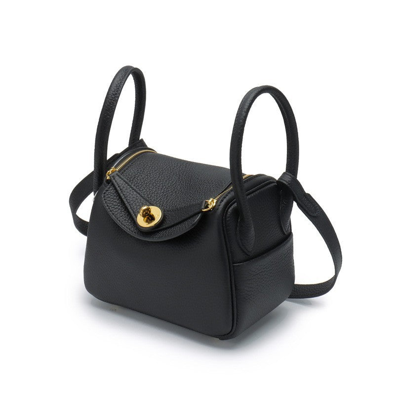 Layer Cowhide Lychee Pattern Lindy Doctor Genuine Leather Crossbody Bags