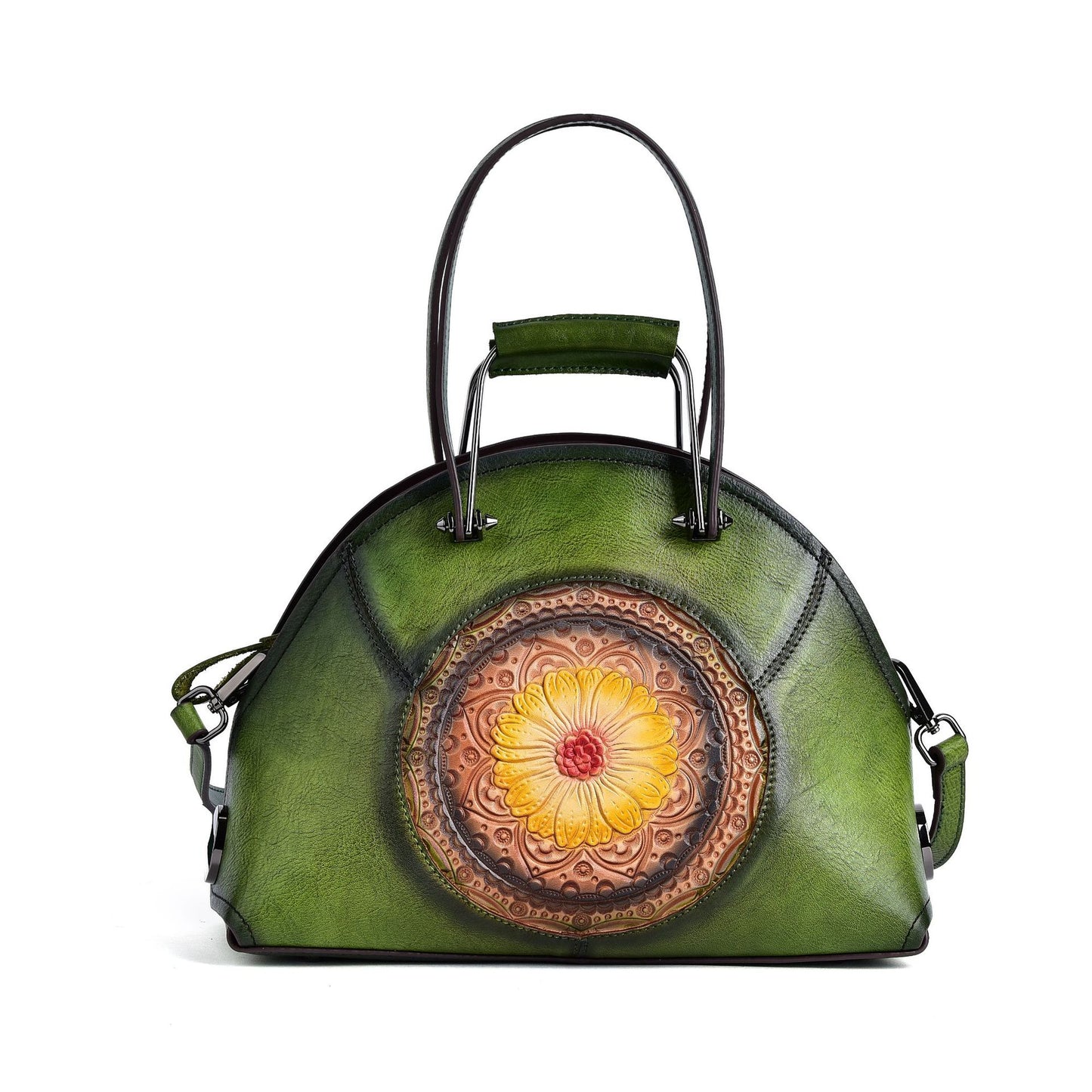Women's Retro Elegant Genuine Leather Hand-rub Color Handbags