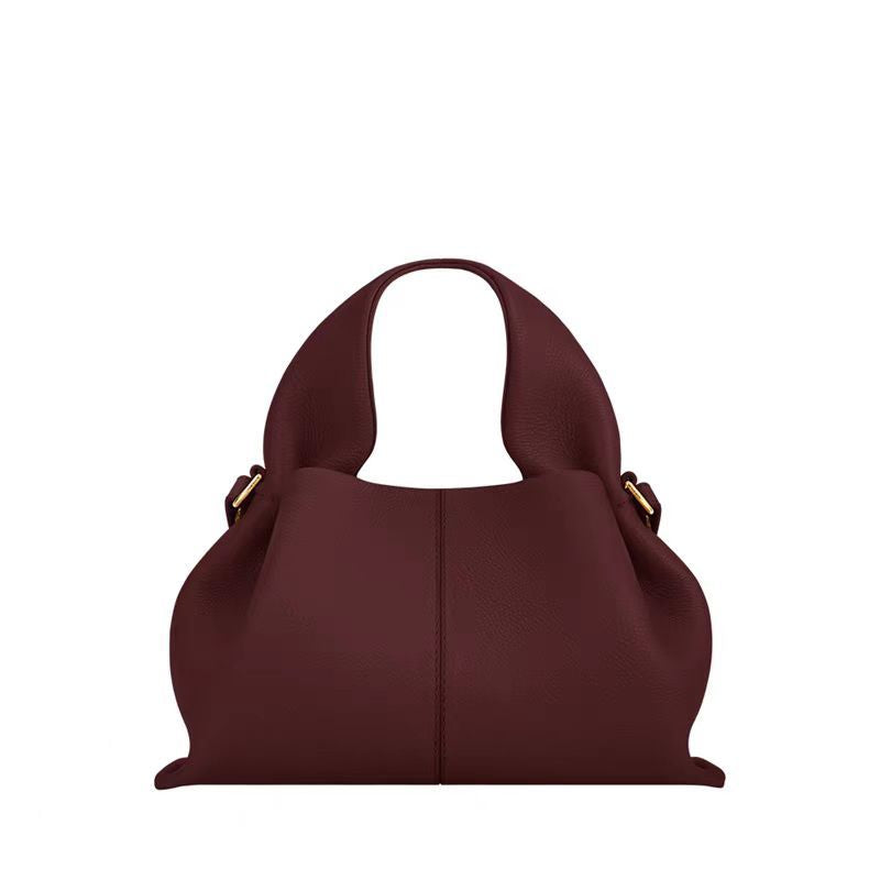 Durable Dumpling French Minority Cowhide Cloud Crossbody Bags