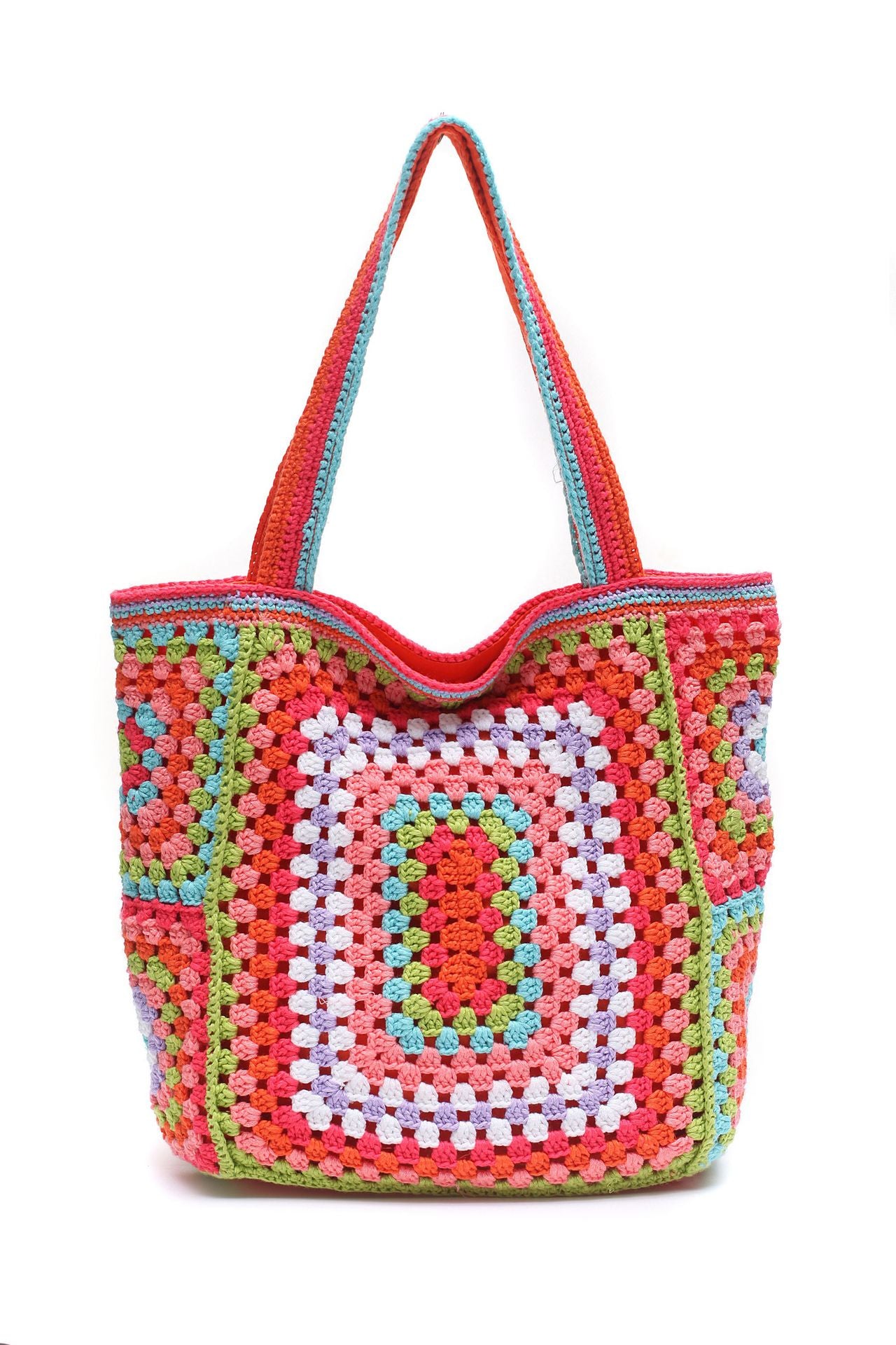 Women's Capacity Knitted Portable Underarm Ethnic Style Pattern Shoulder Bags