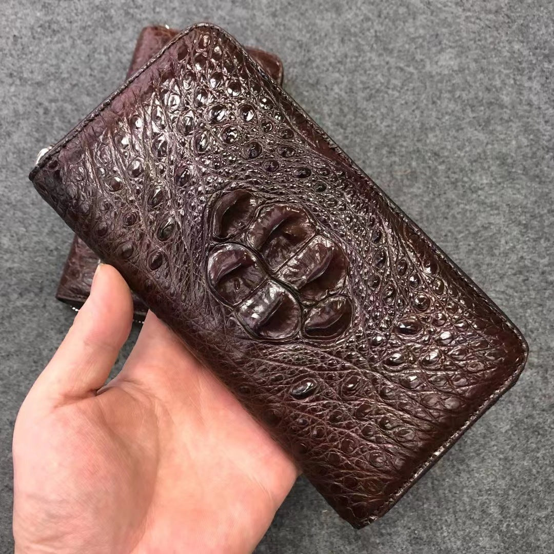 Men's Crocodile Leather Clutch Long Genuine Business Men's Handbags