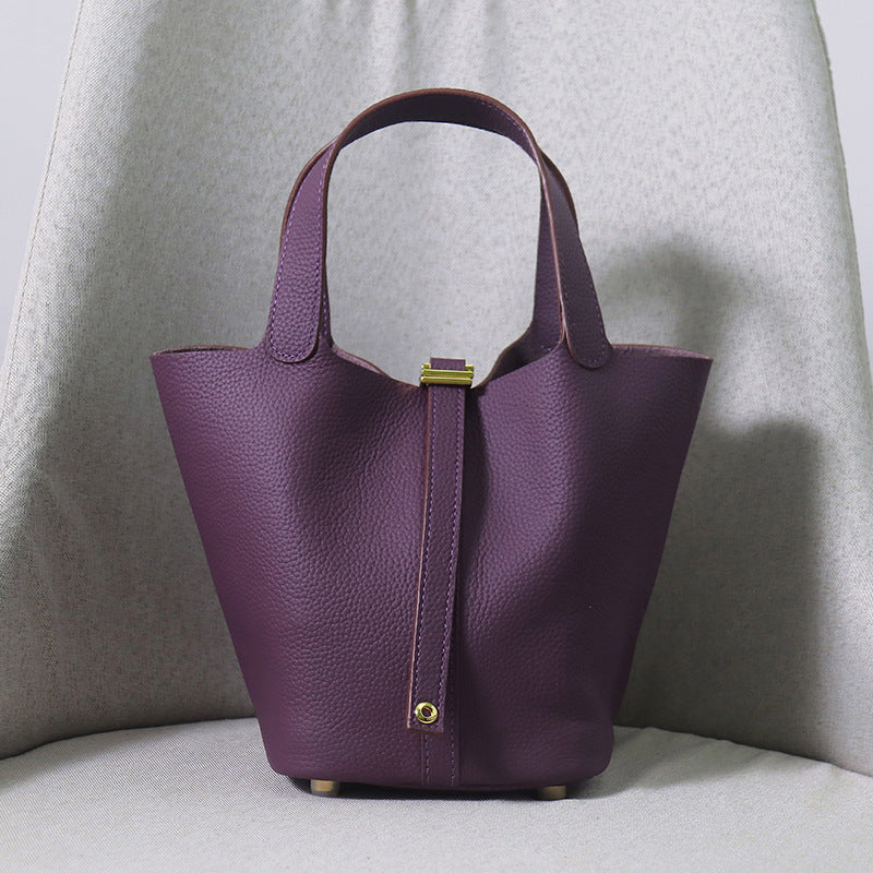 Women's Upgraded First Layer Cowhide Gold Vegetable Handbags