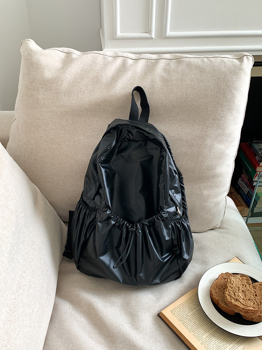 Women's Drawstring Ruffle Sier Style Lightweight Large Backpacks