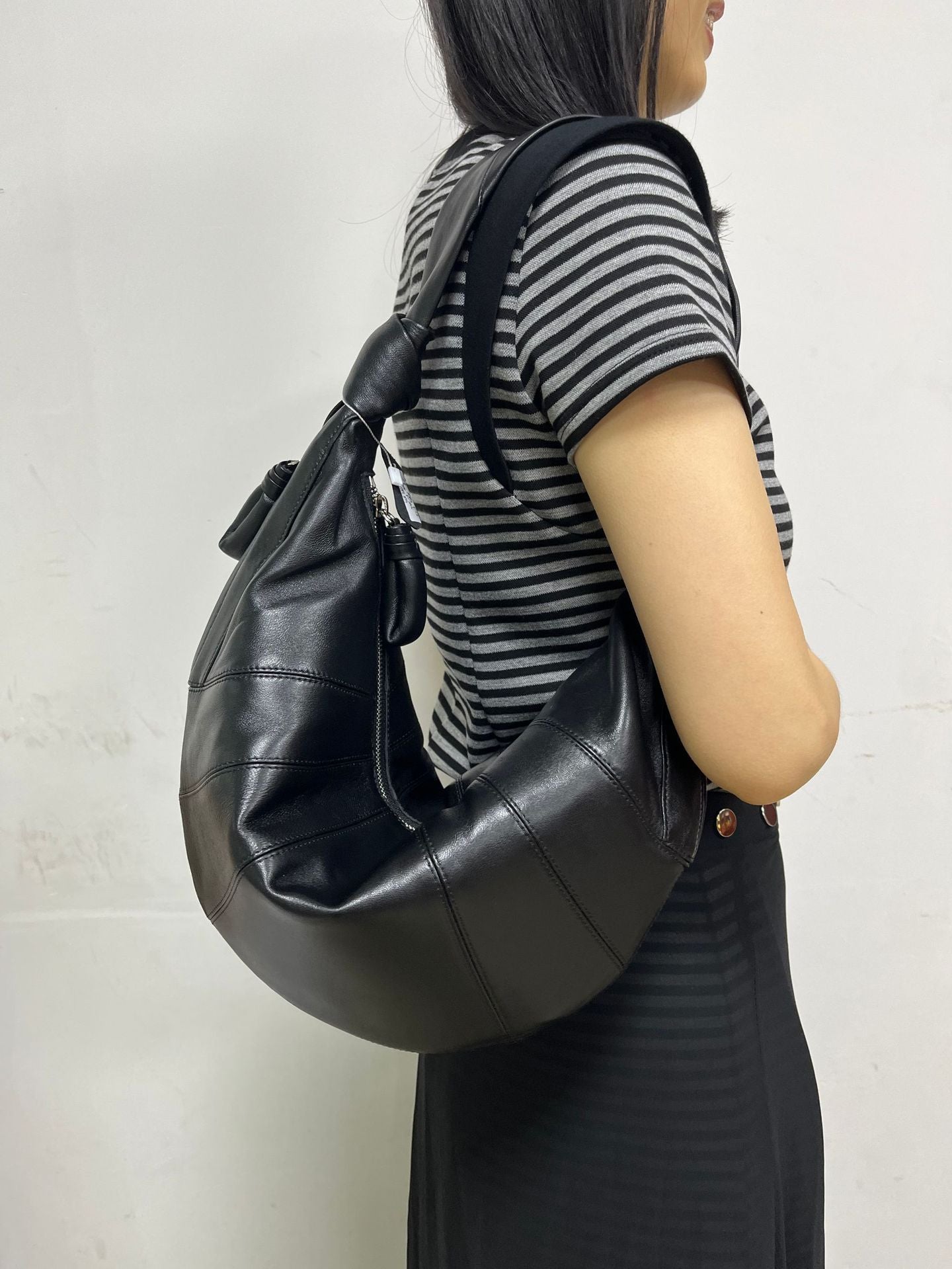 Sheepskin Dumpling Design Croissant Genuine Leather Bags