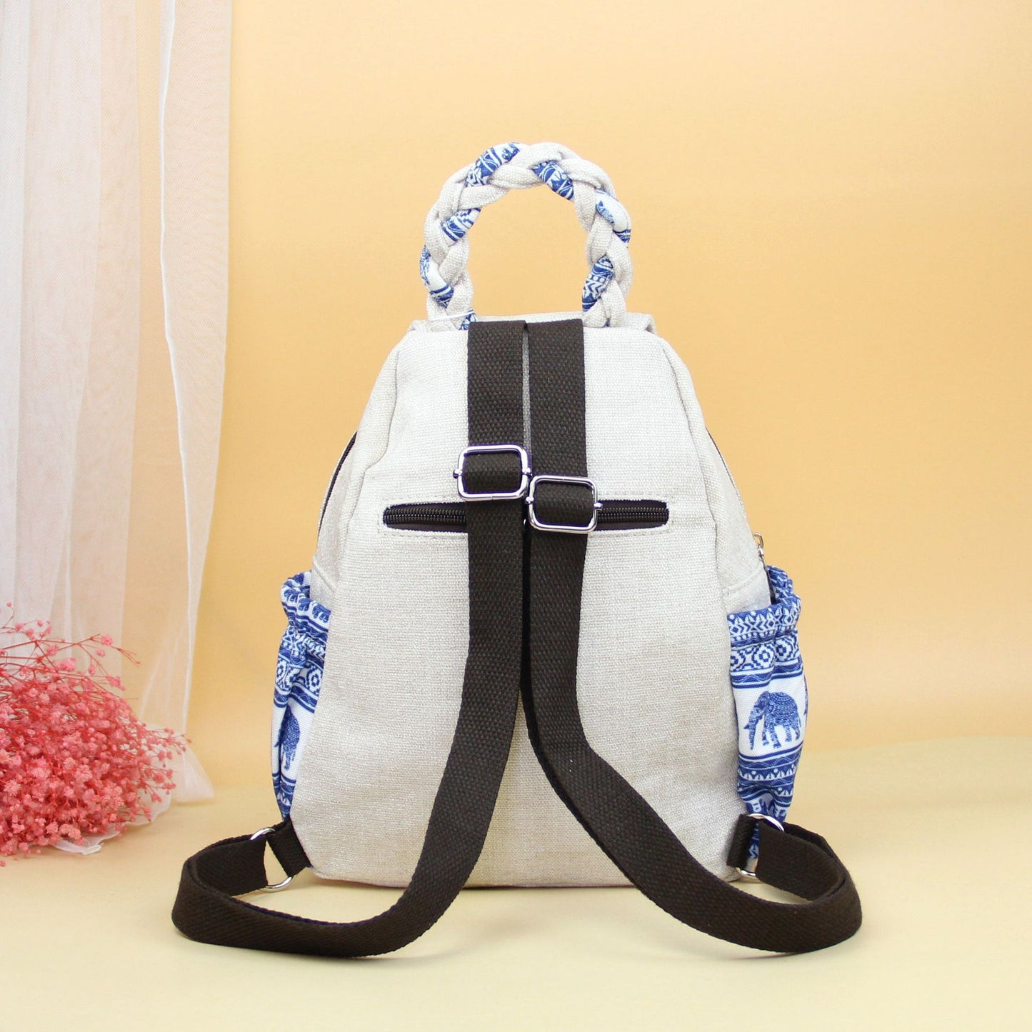 Style Fresh Double Layer Zipper Yunnan Backpacks