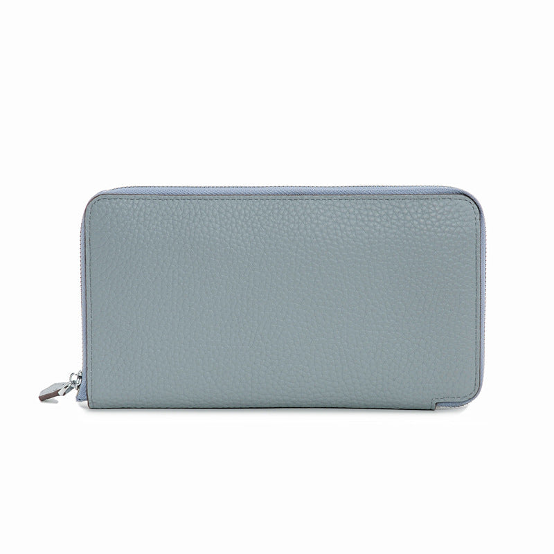 Women's Genuine Leather Long Thin Cowhide Billfold Ladies Wallets