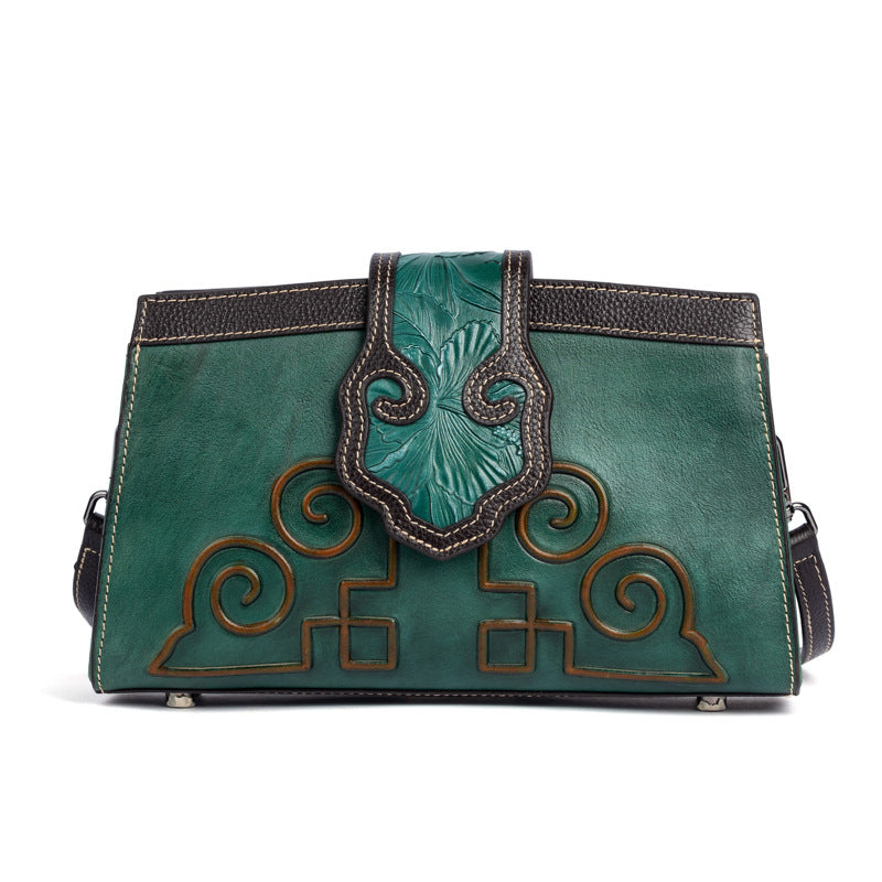 Women's Retro First Layer Cowhide Brushed Shoulder Bags