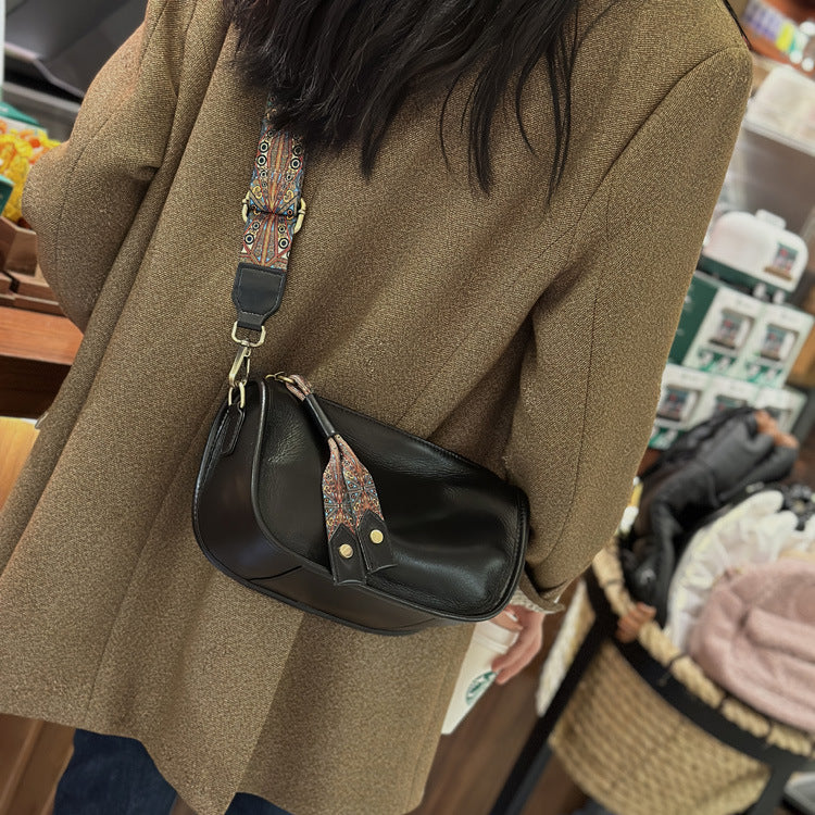 Women's Genuine Leather Underarm Female Fashion Shell Handbags