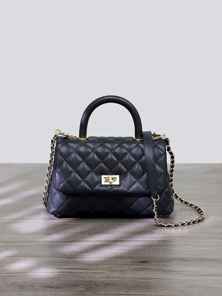 Women's Genuine Leather Mini Style Chain Mouth Crossbody Bags