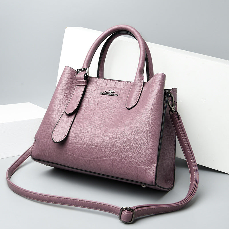 Women's Leather Versatile Large Capacity Mom Cross Handbags