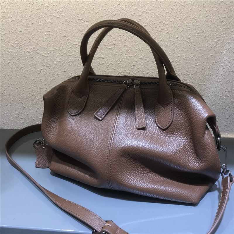 Women's First Layer Cowhide Leather Retro Style Shoulder Bags