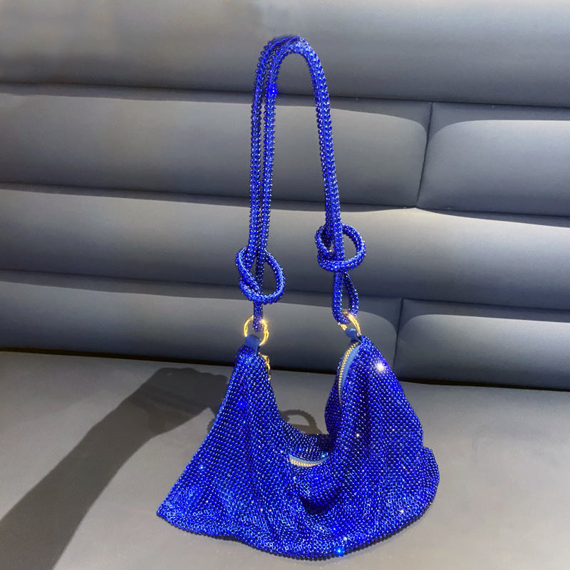 Rhinestone Knotted Hand Carrying Envelope Dinner Shoulder Bags