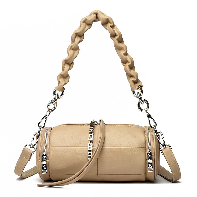 Women's Goods Cross Stitching Round Trendy Niche Shoulder Bags