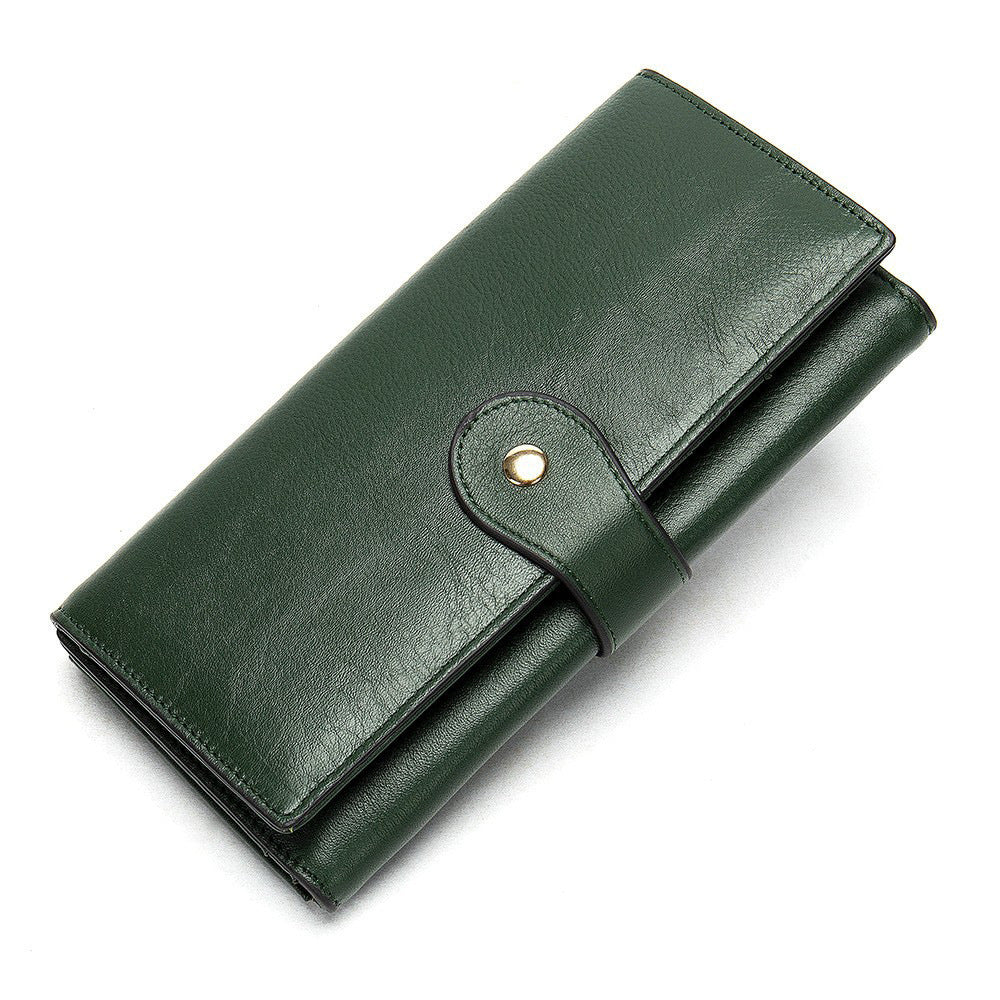Genuine Leather Female Multiple Slots Antimagnetic Fashion Ladies Wallets