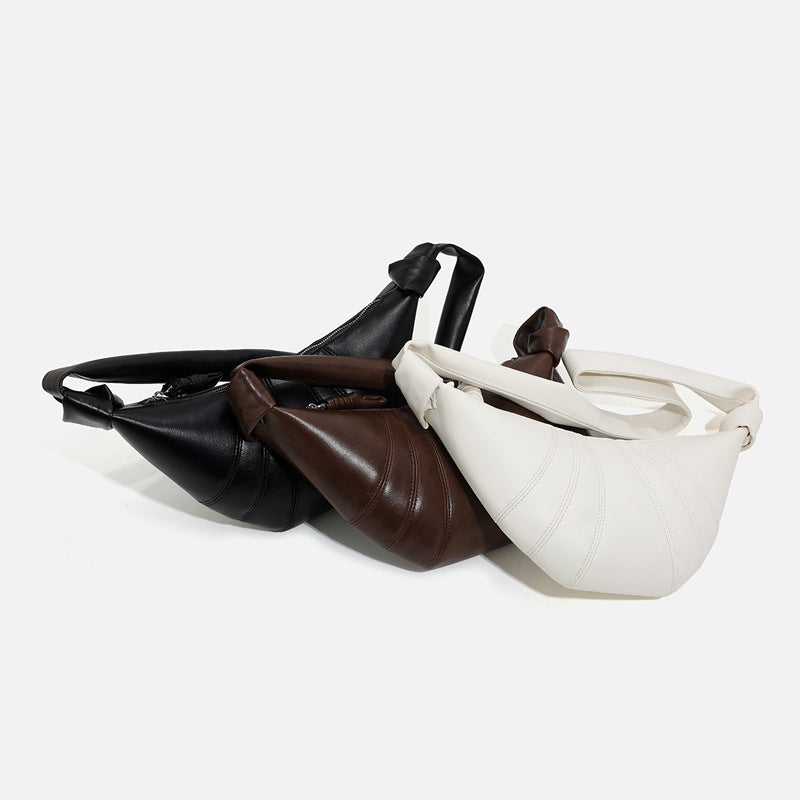 Women's Retro Minority Croissant Cowhide Dumpling Fashion Shoulder Bags