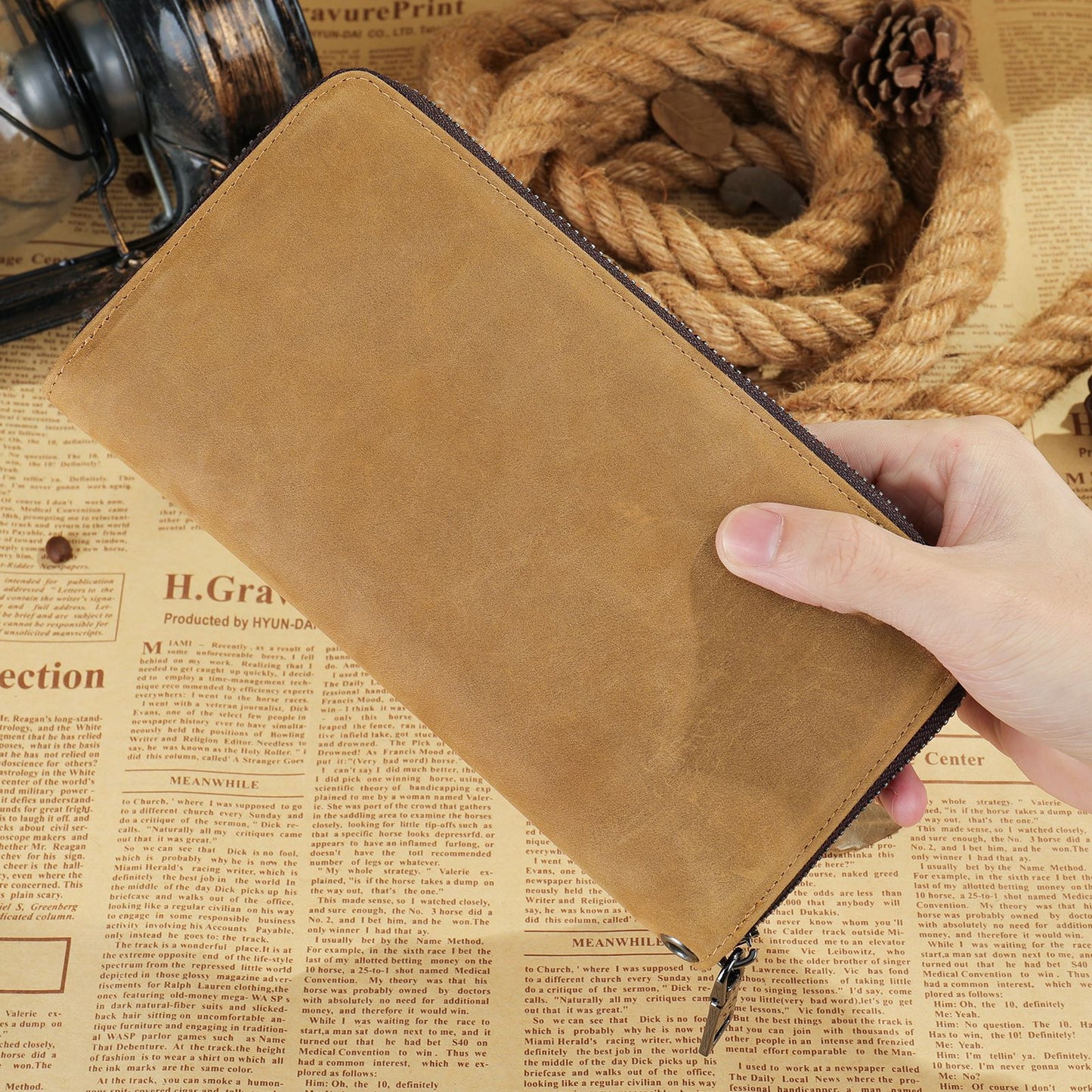 Men's High-grade First Layer Cowhide Clutch Long Men's Wallets