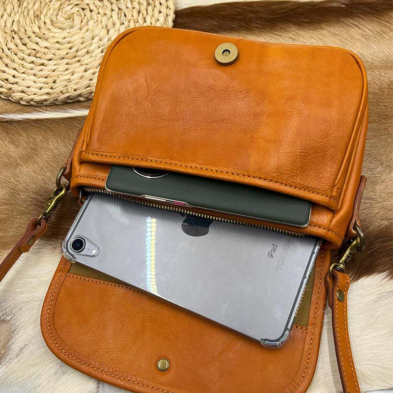 Turn Mountain Texture Commuter Genuine Leather Crossbody Bags