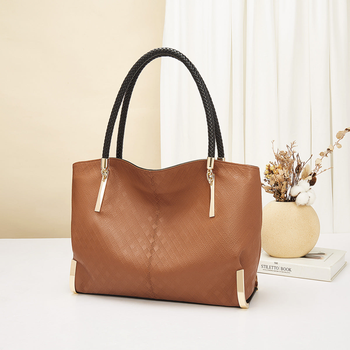 Women's First Layer Cowhide Light Luxury Large Capacity Handbags