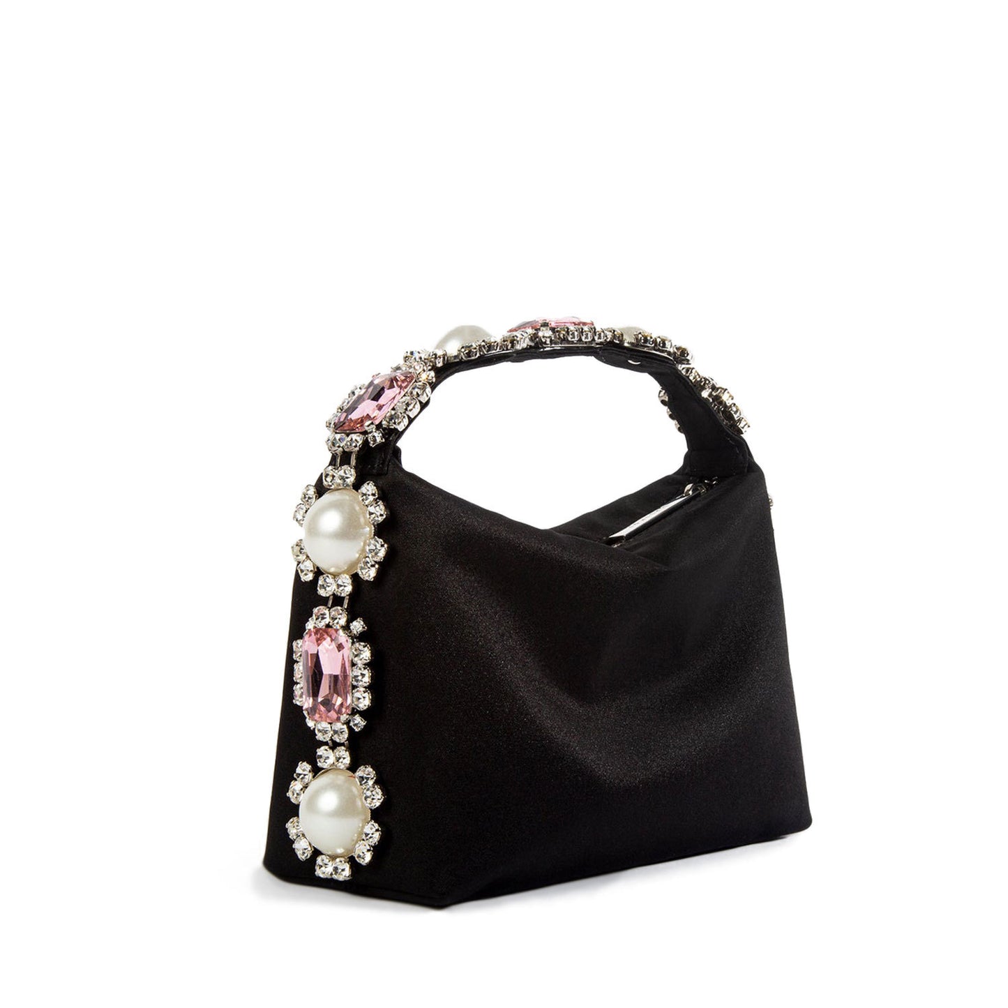 Women's Clutch Rhinestone Pearl Satin Lunch Box Summer Handbags