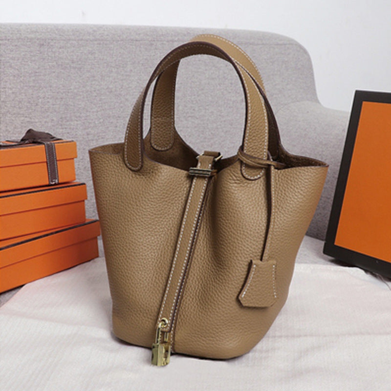 First Layer Cowhide Vegetable Basket High-grade Bags