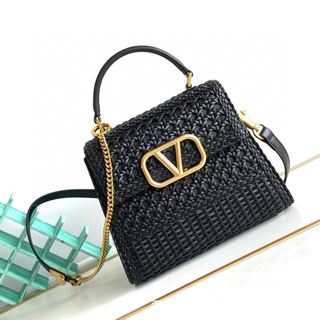 Women's Woven Leather Design First Layer Cowhide Bags
