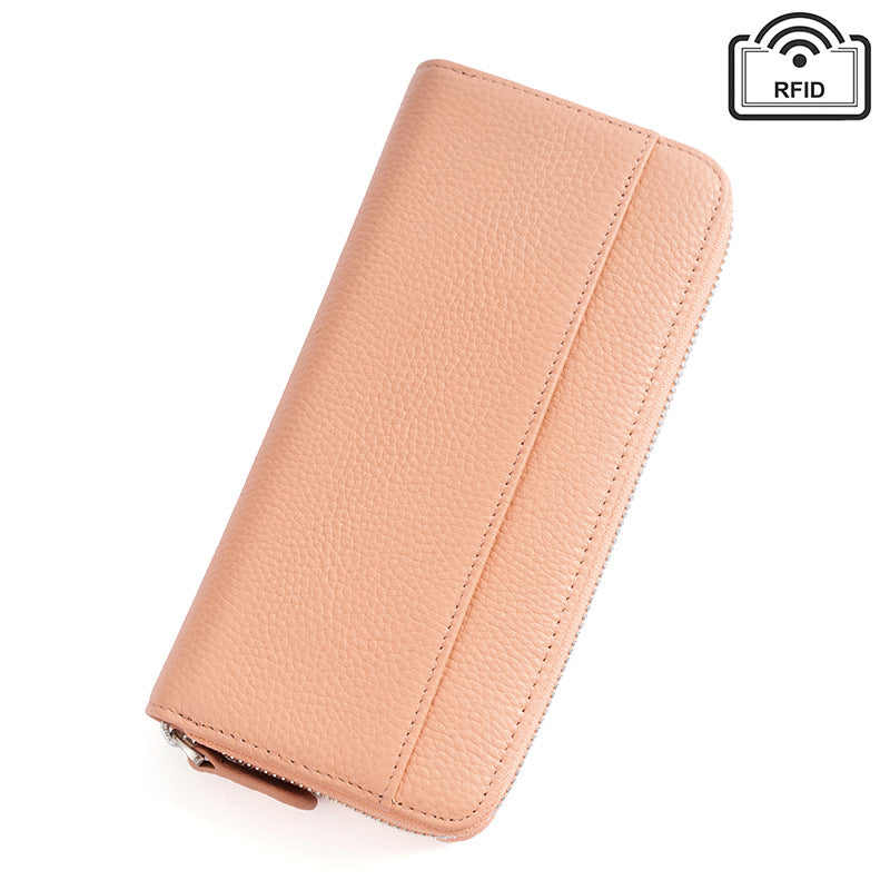 Women's Long Leather Organ Clutch Large Capacity Ladies Wallets