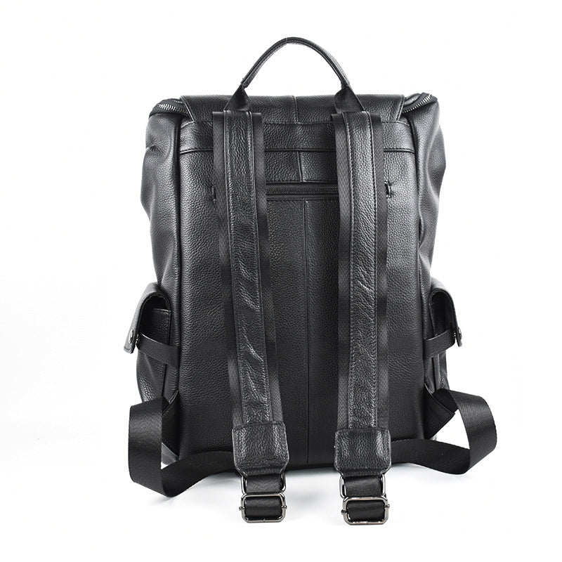 Men's Business Leather Large Capacity First Layer Backpacks