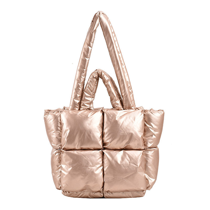 Women's Down Soft Plaid Feeding Cotton Fashion Shoulder Bags