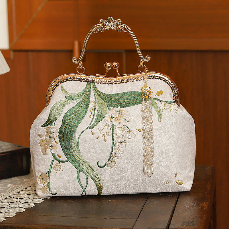 Embroidered Chinese Style Cheongsam Banquet Pure Handbags