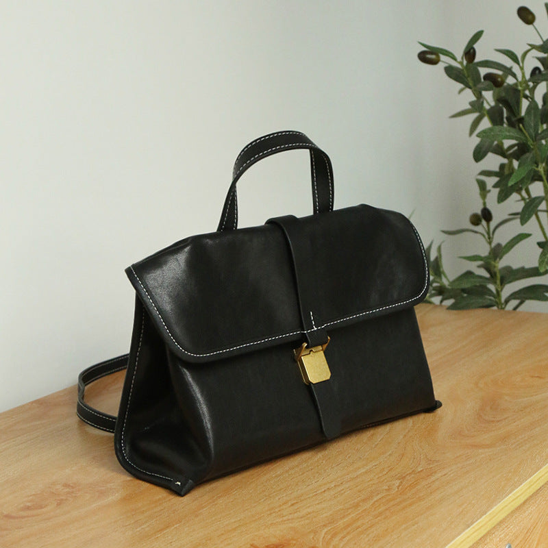 Women's Genuine Leather Vegetable Tanned Large Capacity Shoulder Bags