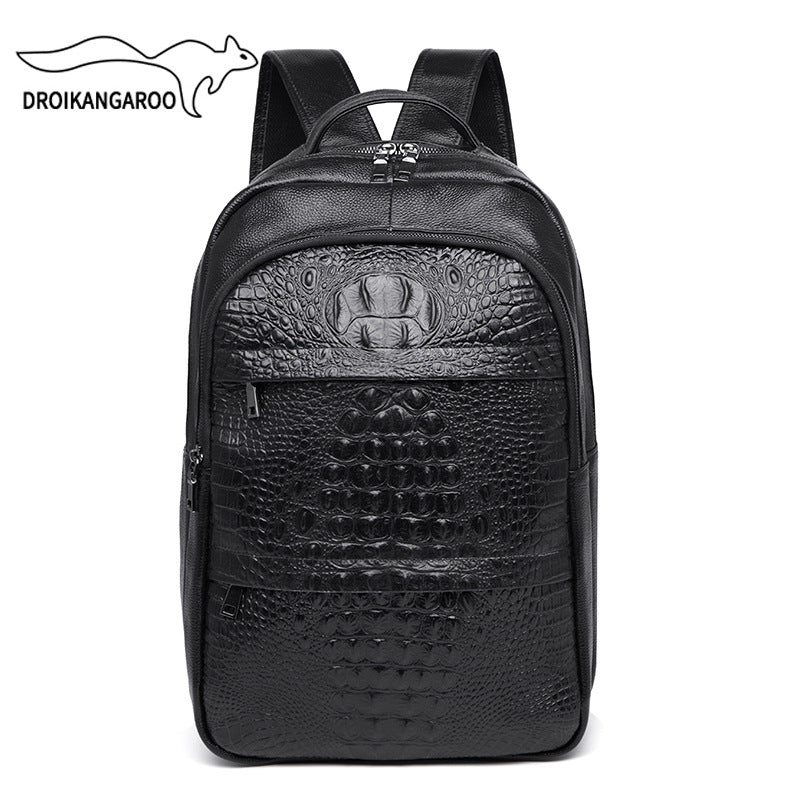Men's Business Korean Fashion Leather Computer Large Backpacks