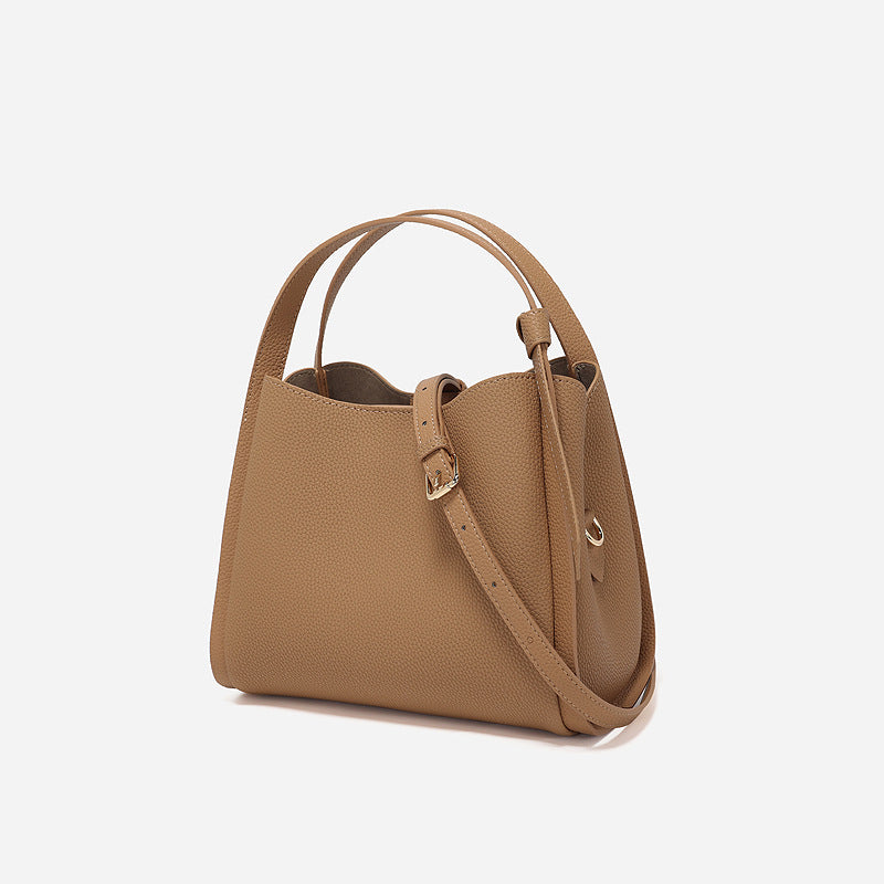Women's High-grade Hand Basket Soft Cowhide Temperament Handbags