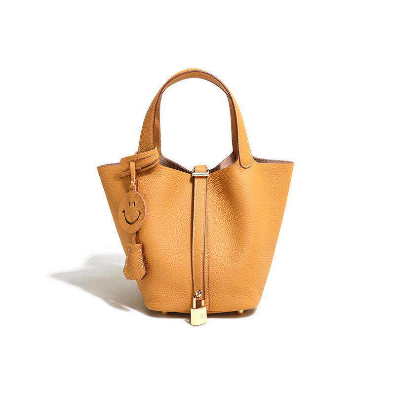 Women's Vegetable Basket Genuine Leather Niche Advanced Mother Handbags