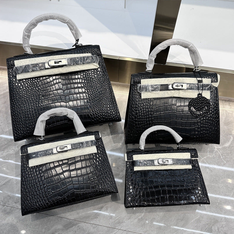 Women's Palm Print Second Generation Kelly Cowhide Handbags