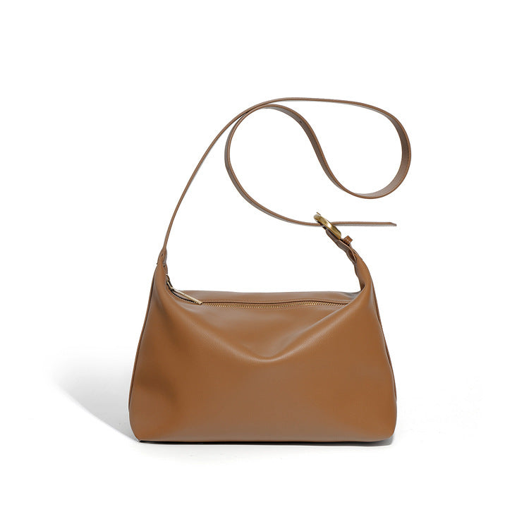 Women's Popular Cowhide Simple Texture Commuter Shoulder Bags