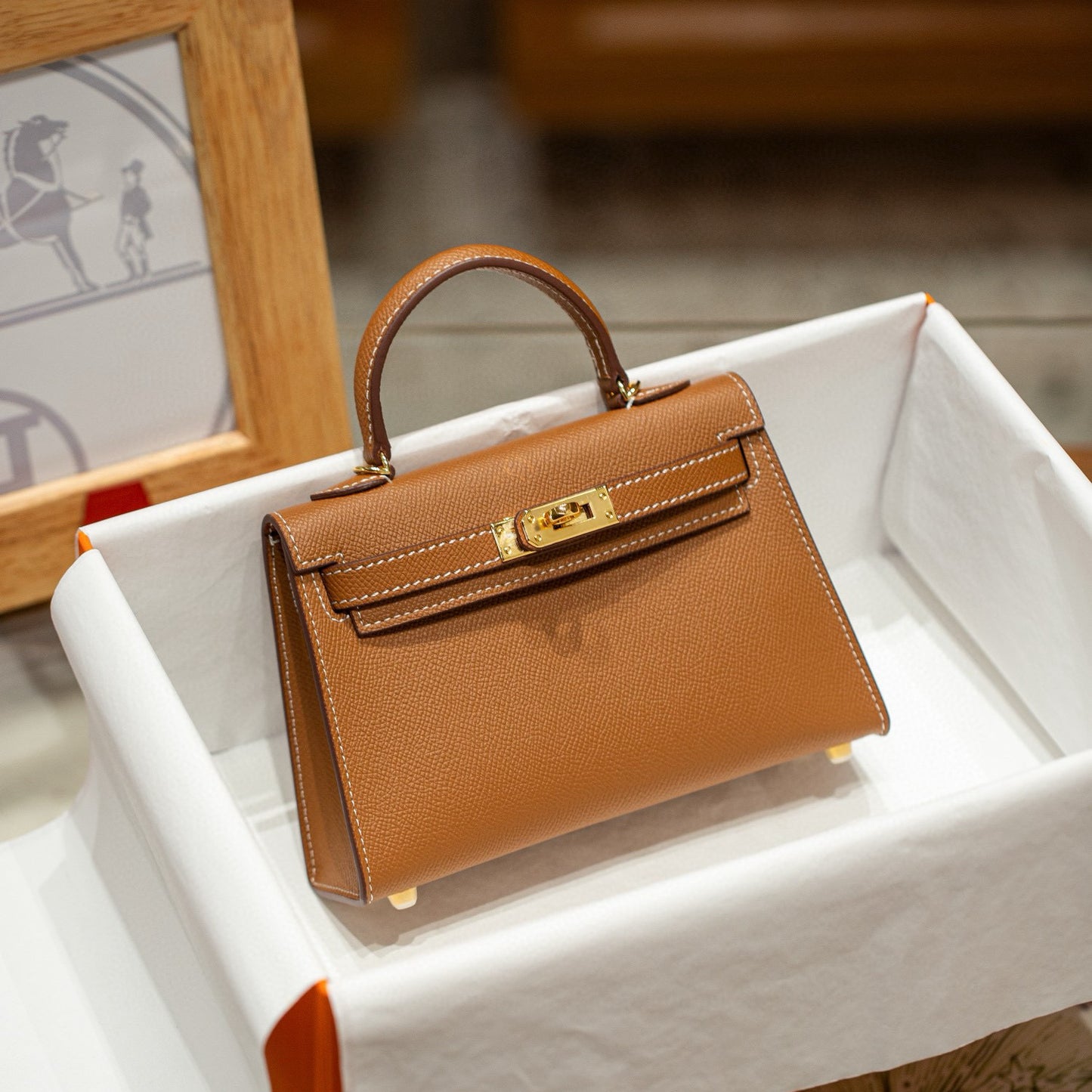 Women's Second Generation Palm Print Cowhide Kelly Crossbody Bags