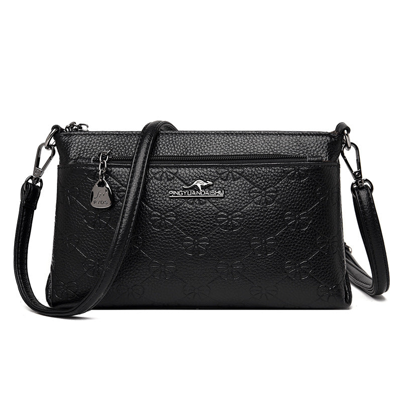 Layer Cowhide Fashionable Soft Leather Mom Crossbody Bags