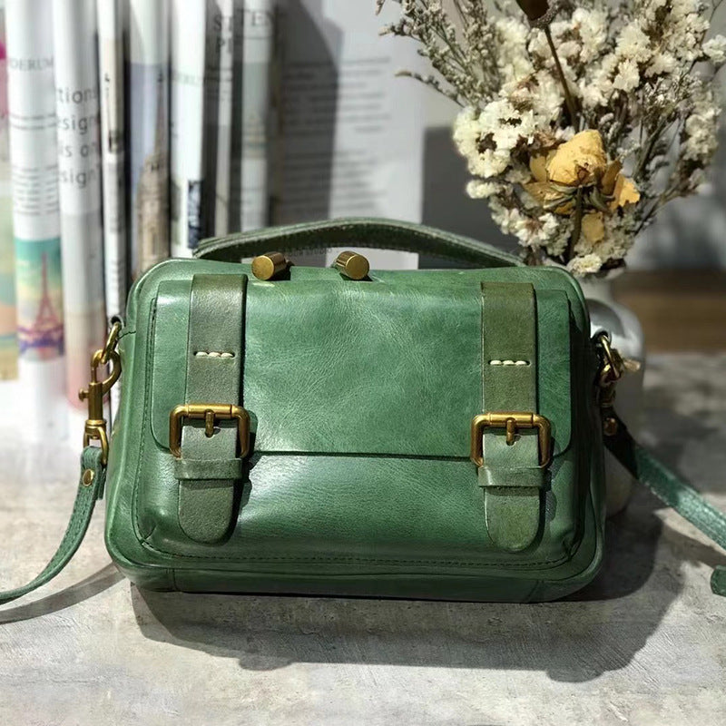 First Layer Cowhide High-grade Niche Tooling Crossbody Bags