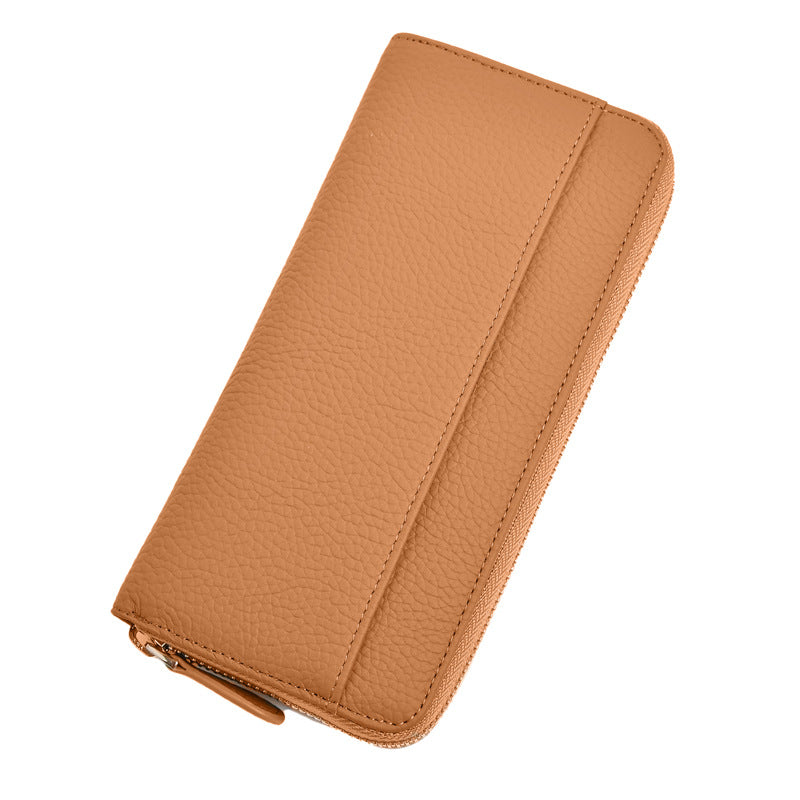 Women's Long Leather Organ Clutch Large Capacity Ladies Wallets