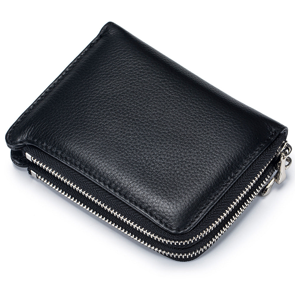 Women's & Men's & Short Large Capacity Soft Fashion Double Zipper Ladies Wallets