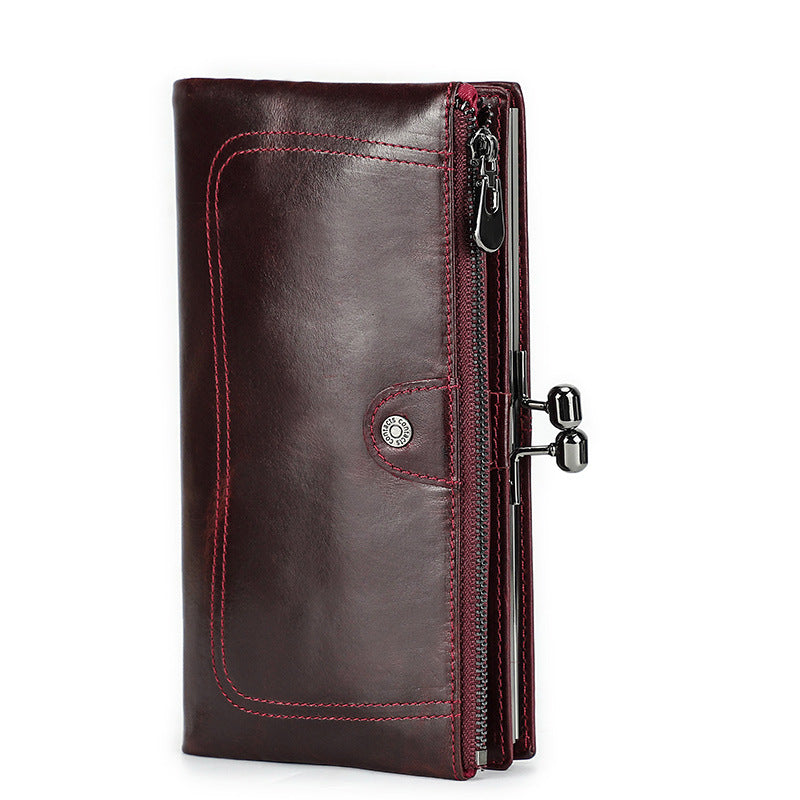 Women's Black Angel First Layer Cowhide Iron Ladies Wallets