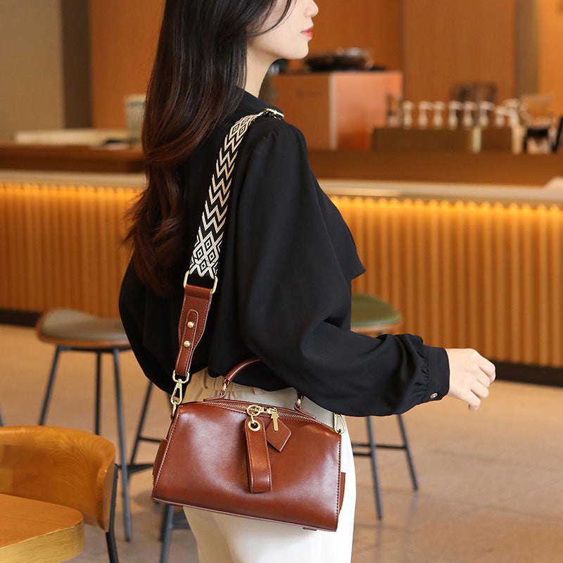 Boston Pillow Retro Solid Color Large Capacity Crossbody Bags