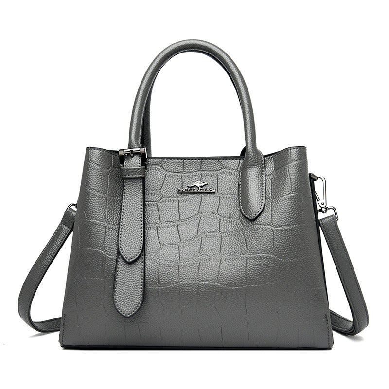 Women's Charming Plain Kangaroo Alligator Print Handbags