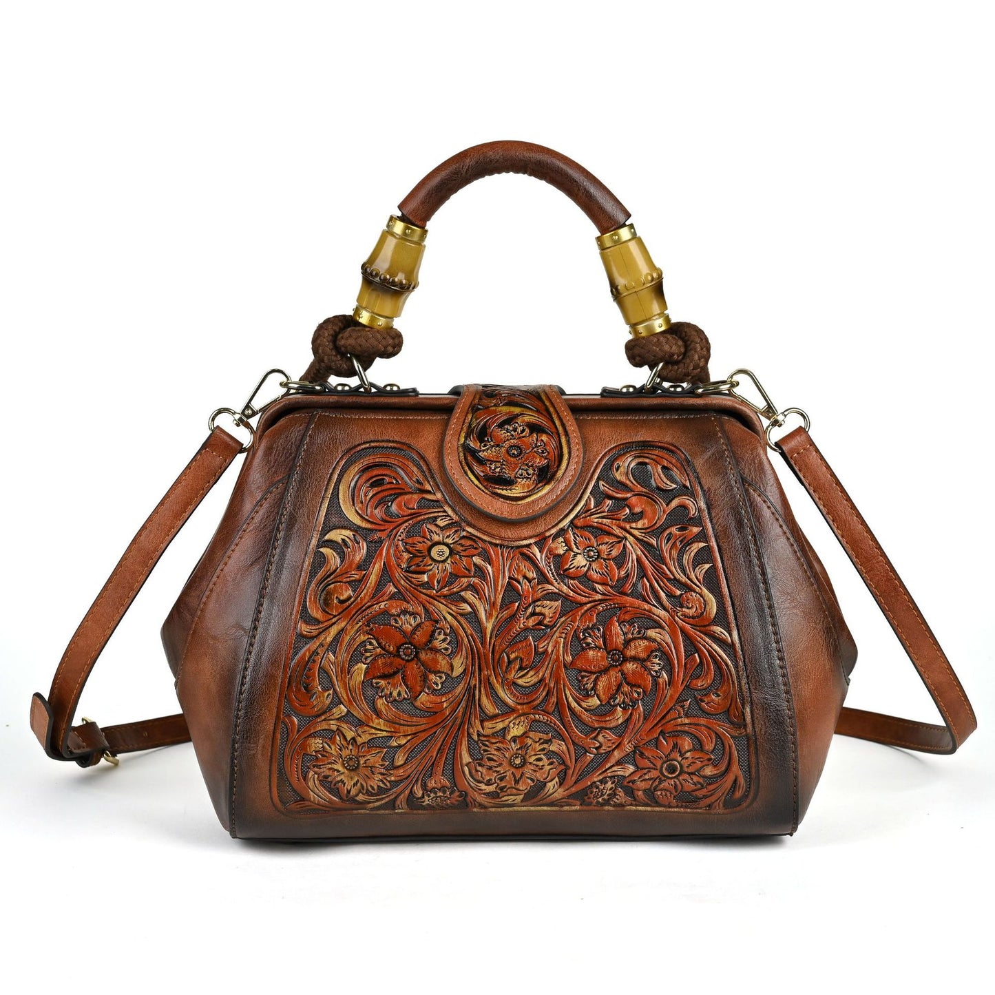 Women's Retro Rub Colored Totem Series Optional Embossed Handbags
