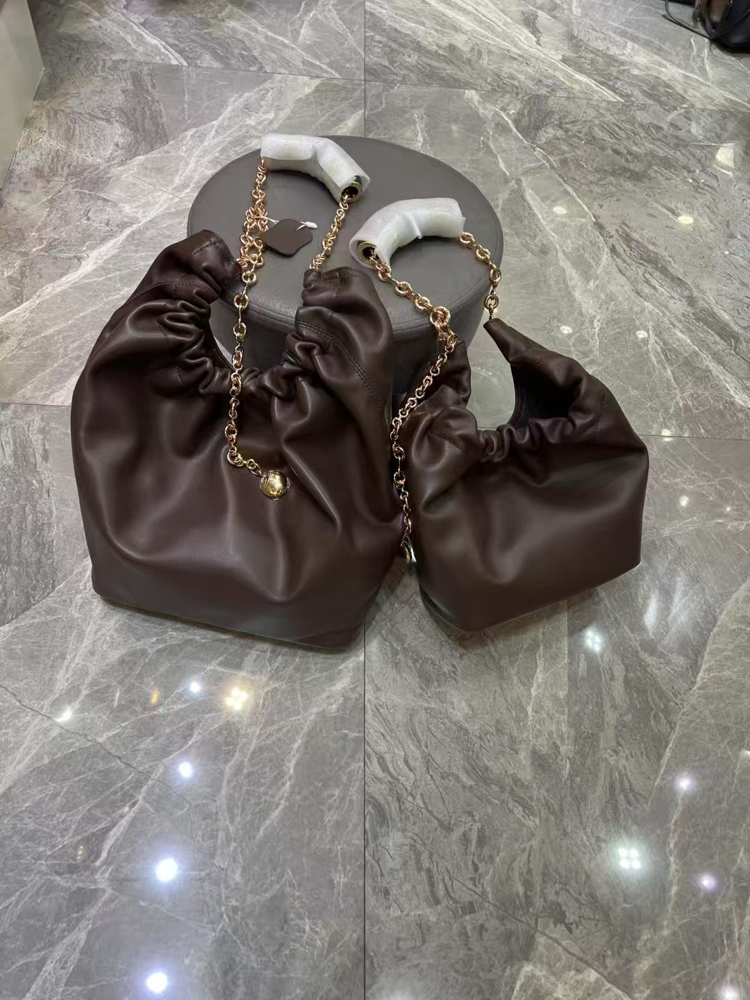 Squeeze High Texture Soft Cowhide Donut Crossbody Bags