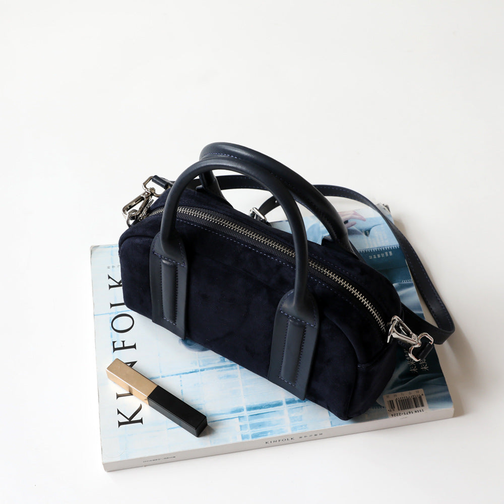 Retro Minority Design Suede Boston Pillow Handbags