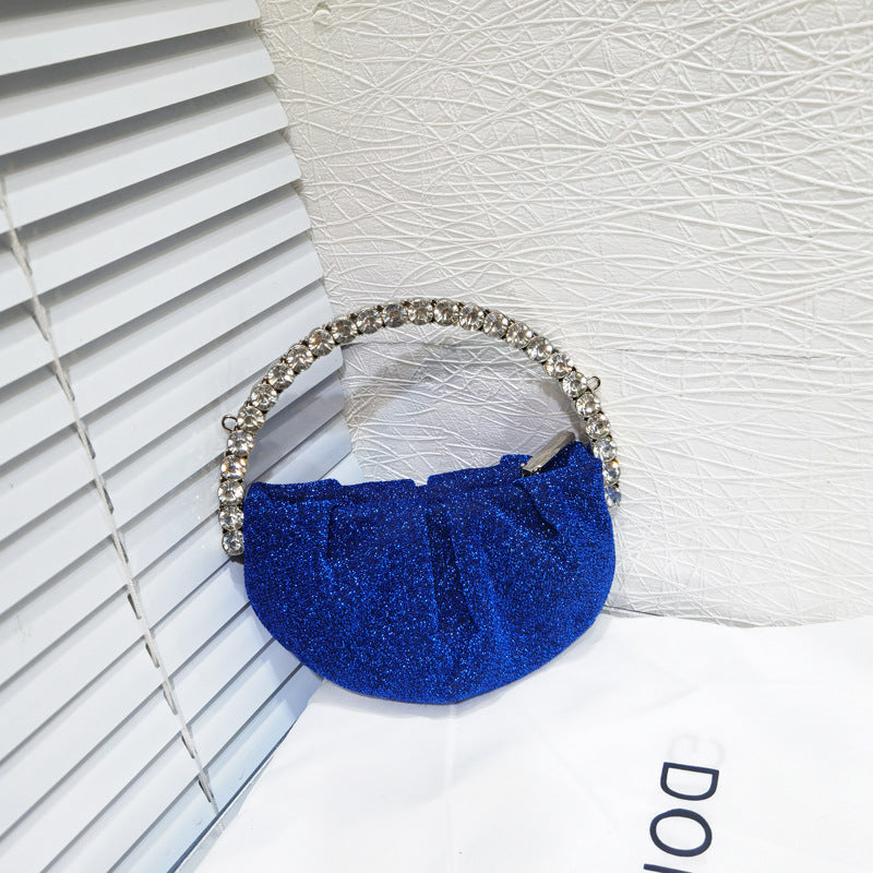 Female Niche Rhinestone Clutch Diamond Pleated Dinner Bags