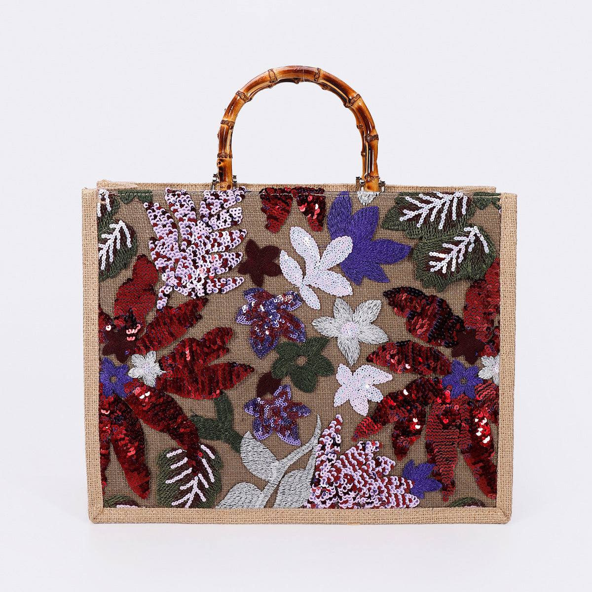 Women's Bamboo Woven High-grade Sequins For Large Capacity Handbags
