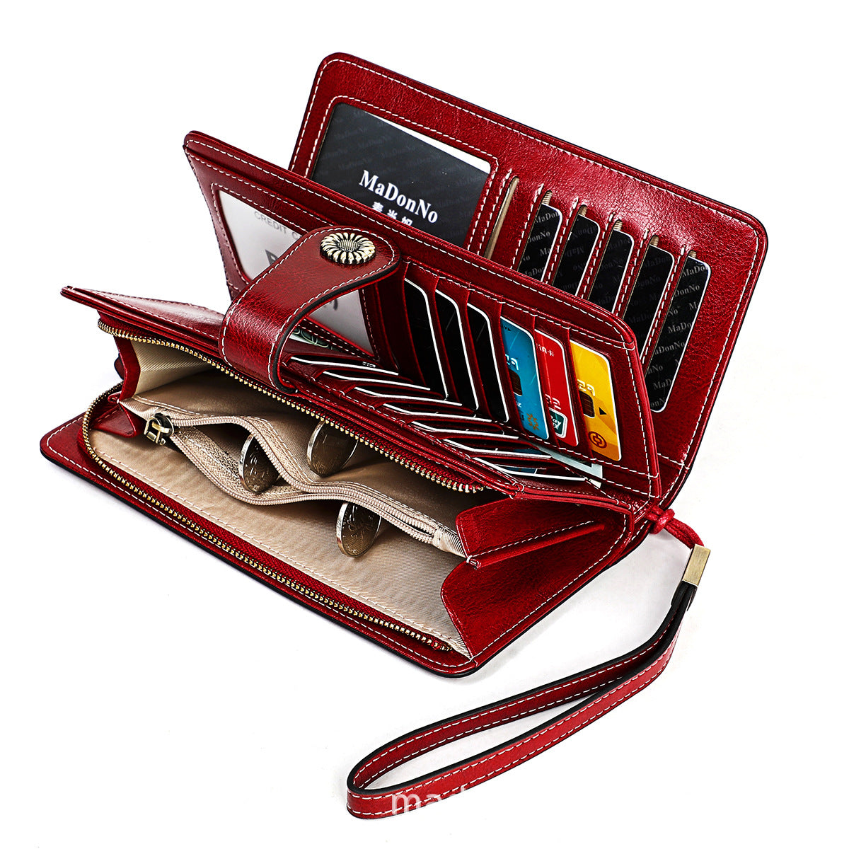 Women's Vintage Genuine Leather Long Cowhide Ladies Wallets